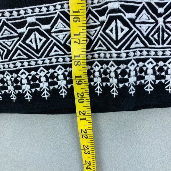 Talbots Skirt Womens Small Petite‎ Black Pull On Knit Embroidered Stretch - Picture 6 of 11